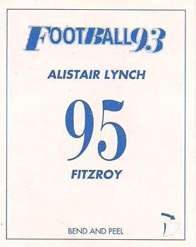1993 Select AFL Stickers #95 Alastair Lynch Back